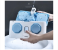 Multifunction Toothbrush Holder with Automatic Toothpaste Dispenser and Hair Dryer Rack - White and Blue 5 in UAE