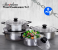 8 PCS Stainless Steel Stock pot Set with Cooltouch Handle 1 in UAE