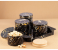 4 Piece Marble Look Dry Fruit Container With Tray Holder - Black 1 in KSA