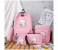 Generic 5 Pieces Female Color Matching Backpack Schoolbag - Pink 1 in UAE