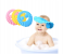 Universal 3 Pieces Baby Shower Cap - Blue, Yellow and Pink 1 in UAE