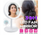 Generic 3 in 1 LED Rotatable Dimmable Makeup Mirror with Fan USB Charging Selfie Ring Light - White 1 in UAE