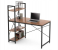 Multipurpose Computer Desk with 4 Tier Shelves for Work Study or Gaming - Brown 2 in OMAN