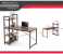 Multipurpose Computer Desk with 4 Tier Shelves for Work Study or Gaming - Brown 1 in OMAN