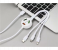 6 In 1 3 Plug 3 Usb port 3.1A Extended Mobile Data Cable for iPhone + Micro USB + Type-c - White 4 in UAE