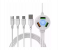6 In 1 3 Plug 3 Usb port 3.1A Extended Mobile Data Cable for iPhone + Micro USB + Type-c - White 6 in UAE
