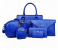 Galaxy 5 Piece Set PU Leather Key Case Cartera Tote Hand Bags Custom Logo - Blue 1 in UAE