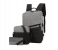 Unisex 3 Pcs Sets Business Laptop Backpack - Grey 1 in OMAN