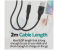 Promate PowerLink-Ai200 2m Cord USB-A to Lightning Cable with 2.4V Output - Black 6 in UAE