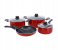 Delcasa DC1995 9 Piece Non-stick Cookware Set - Red 1 in UAE