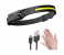 Galaxy COB LED Headlamp Waved Sensor Rechargeable Flashlight Headlight - Black - A 1 in KSA