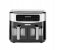 Geepas GAF37525 Dual Basket VORTEX Air Frying Technology LED Display With Touch Screen 10 Preset Cooking Modes Digital Air Fryer - Black and Silver 5 in KSA