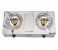 Geepas GGC31031 Stainless Steel High-Quality Electroplated Pan Support Cast Iron Double Gas Burner-Silver 2 in UAE