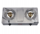 Geepas GGC31033 Stainless Steel High-Quality Electroplated Pan Support Cast Iron Double Gas Burner-Silver 4 in UAE