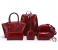 PU Leather 6 Pcs Solid Shade Composite Shoulder Crossbody Bag for Women - Scarlet Red 1 in KSA