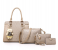 4 Pieces Luxury sweatheart Rhinestone Crystal Diamond Evening purse Ladies wedding Hand Bag - Biege 1 in KSA