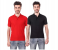 Mixed Color Solid Men's Polo Cotton T-shirt - Small 1 in KSA
