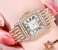 Luxury Women Watch Full Rhinestone Ladies Wrist Watch Relogio Feminino - Gold 2 in KSA