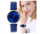 Treasure Simple Ladies Quartz Watch Casual Stainless Steel Elastic Stretch Strap - Blue 1 in KSA