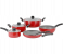 Delcasa DC1577 9 Pieces Granite Coated Aluminium Cookware Set - Red 1 in UAE