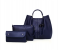 PU Leather Ladies Wallet Ladies Pars Hand Set Bag With Rivet - Blue 1 in KSA