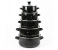 10 Pcs High Quality Enamel Casserole Set With Glass Cover - Black 1 in UAE