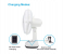 Portable Rechargeable Outdoor Indoor 12 INCH AC/DC Led Emergency Table Fan With Solar pannel And Power Bank 4 in KSA