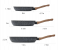 Kala 3PCS Non Stick Frying Pan Set Saute Fry Pan Granite Skillet Pans Heat-Resistant Handle Nonstick With Wood Detachable Handle 4 in UAE