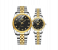 Rio Double Color Strap Couple Watch - Black 1 in KSA