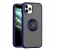 Silicone Soft Edge Mobile Case with Metal Finger Ring Holder Stand for Apple iPhone 12 and 12 Pro - Blue 1 in UAE