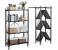 4 Tier Folding Storage Shelf Metal Rack with Rolling Wheel - Black 1 in UAE
