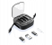 2025 Newest USB Adapter Storage Box, USB C to USB C Retractable Charging Cable Up to 3FT, Adapter Conversion Kit USB/Type-C to Micro/Type-C/Lightning, Data Transfer, Card Slot, Phone Holder Black 5 in KSA