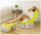 Lounger Chair With Included Foot Rest Pouffe Table Stool, Portable Inflatable Sofa Chair with Footrest Stool 1 in KSA
