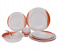 Delcasa DC2151 Ocean Melamine Ware Dinner Set 14 Pieces - White And Orange 1 in KSA