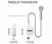 Instant Heater Shower Hot Water Heater with Digital Display 110V Hot Water Heater Tankless Waterproof Eliminate Time for Hot Water Shelf Wall 4 in UAE