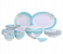 Delcasa DC2111 Melamine Dinner Set 40 Pieces - Blue And White 1 in UAE