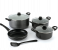 Delcasa DC2911 8 Piece Non Stick Cookware Set With Bakelite Handles And Glass Lid - Black 1 in UAE