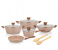 Delcasa DC2878 Essential 11 Piece Nonstick pots and Frypan set with Durable Granite Coating 5 Layer Durable Construction - Beige 1 in UAE