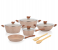 Delcasa DC2878 Essential 11 Piece Nonstick pots and Fry pan set - Beige 1 in UAE