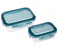 Royalford RF9985 2Pcs Glass Reusable Airtight Food Storage Tray With Snap Locking Lids 1000ml and 400ml - Assorted 1 in UAE
