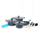 Royalford RF12488 Nonstick Aluminum Cookware Set Chef Pride Die Cast Granite Coated 12Pcs - Blue 1 in UAE
