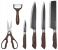 Royalford RF10462 6pcs Kitchen Knife Set with Non Stick Coating And Extra Short Stainless Steel Blades - Brown 1 in UAE
