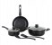 Royalford RF12622 Cookware Set Elite Durable 7pc Cooking Set Non-stick 16cm frypan 24cm Aluminium Cookware Pots and Pan - Black 1 in UAE