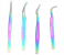 Rainbow Eyelash Extension Tweezer Set – 4pcs Precision Lash Tweezers with Case 1 in UAE
