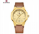 NAVIFORCE NF9233 Men's Classic Analog Quartz Watch, 40mm Golden Case, Brown Leather Strap 1 in UAE
