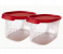 Tupperware Ultra Clear Oval Dry Storage Container, 1L Capacity, Red Lid 4 in UAE