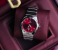 Men Stainless Steel Quartz Watch | Classic Red Dial Date Display | Water Resistant Analogue 1 in UAE