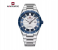 NAVIFORCE 9268 Men's Luxury Business Quartz Watch – Stainless Steel Waterproof Wristwatch with Luminous Hands & Calendar – Silver/Blue 1 in UAE