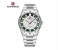 NAVIFORCE 9268 Men's Luxury Business Quartz Watch – Stainless Steel Waterproof Wristwatch with Luminous Hands & Calendar – Silver/Green 1 in UAE
