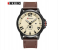 Curren 8253 Men's Analog Quartz Watch - Genuine Leather Strap - 47mm - Brown & Cream 1 in UAE